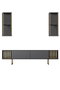 Hanah Home Mueble de TV Moderno Salón Antracita y Negro 180cm